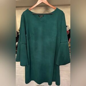 Emerald Enchantment: The Swing Bell Sleeve Dress